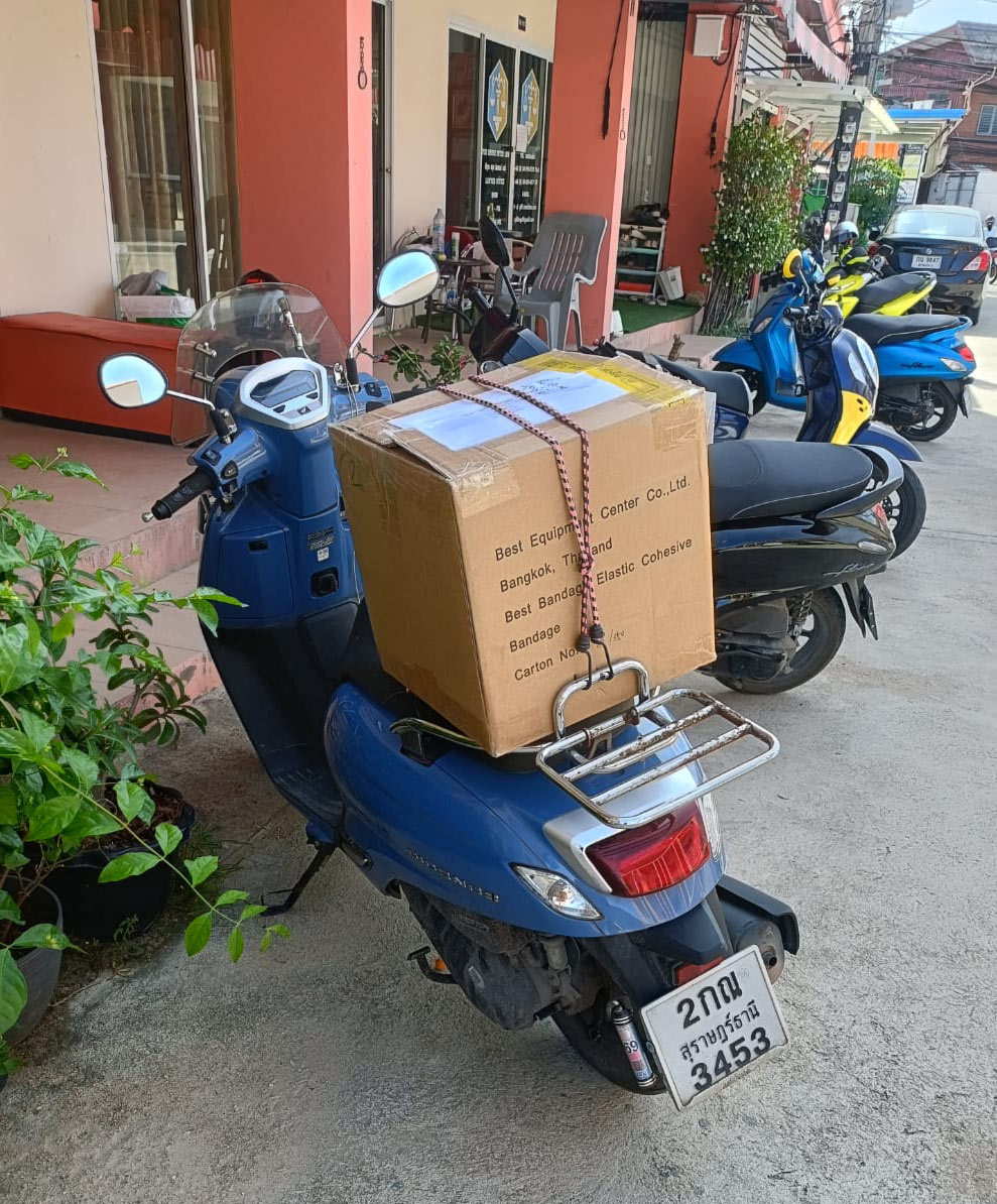 Motorscooter with drug supplies for Ratchaburi